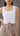 Linen Square Neck White Short Waistcoat - FREYJA INDIA -