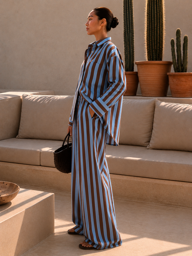 Cotton Striped Oversized Shirt