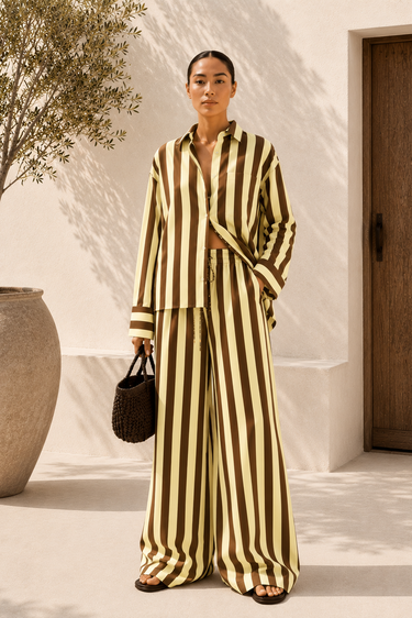 Cotton Striped Oversized Shirt