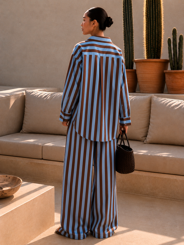 Cotton Striped Oversized Shirt