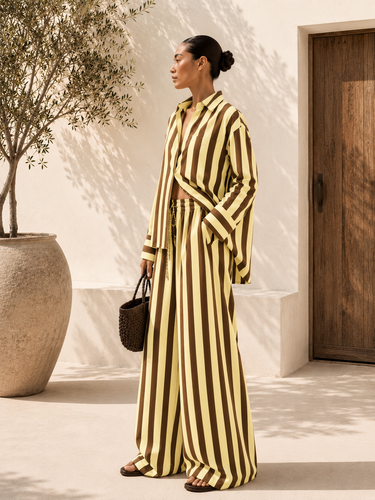 Cotton Striped Oversized Shirt