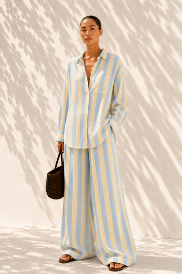 Cotton Striped Oversized Shirt
