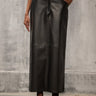 Black Faux Leather Long Pencil Skirt - FREYJA GLOBAL - 