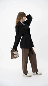 Black Oversized Trench Coat - FREYJA INDIA - 