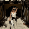 Black satin scarf - FREYJA GLOBAL - 