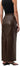 Brown Faux Leather Long Pencil Skirt - FREYJA GLOBAL - 