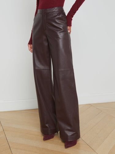 Brown Faux Leather Pant - FREYJA GLOBAL - 