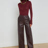 Brown Faux Leather Pant - FREYJA GLOBAL - 
