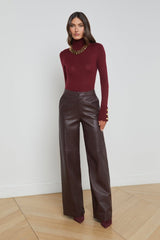 Brown Faux Leather Pant - FREYJA GLOBAL - 