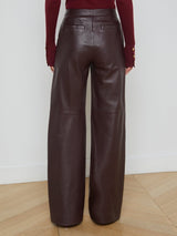 Brown Faux Leather Pant - FREYJA GLOBAL - 