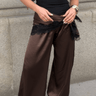 Brown satin lace scarf - FREYJA GLOBAL - 