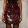 Burgundy Faux Leather skort - FREYJA GLOBAL - 