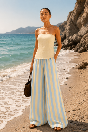 Cotton Wide Leg Trouser