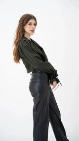 Cargo Jacket Olive Green - FREYJA INDIA - 