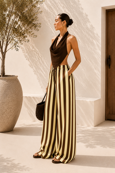 Cotton Wide Leg Trouser