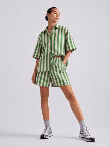 Cotton Striped Oversized Shirt - FREYJA GLOBAL - 