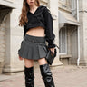 Cropped Trench Coat Jacket Black - FREYJA INDIA - 
