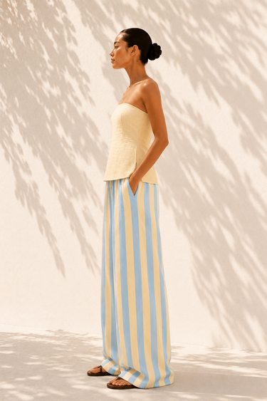 Cotton Wide Leg Trouser