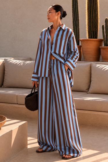 Cotton Striped Oversized Shirt