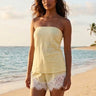 Linen Blend Butter Yellow Tube Top - FREYJA GLOBAL - 