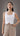 Linen Square Neck White Short Waistcoat - FREYJA INDIA - 