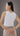 Linen Square Neck White Short Waistcoat - FREYJA INDIA - 