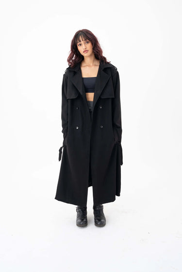 OG Long Trench Coat Black - FREYJA INDIA - 