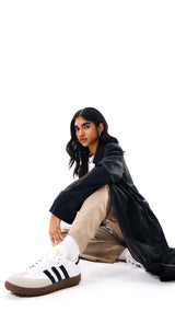 OG premium Black Double - Breasted Trench Coat with Belt - FREYJA INDIA - 