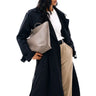 OG premium Black Double - Breasted Trench Coat with Belt - FREYJA INDIA - 
