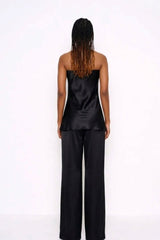 Premium Black Satin Tube Top - FREYJA GLOBAL - 