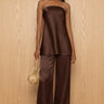 Premium Brown Satin Tube Top - FREYJA GLOBAL - 