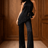 Premium Satin Black Co - ord set with Black lace - FREYJA GLOBAL - 