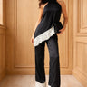 Premium Satin Black Co - ord set with White lace - FREYJA GLOBAL - 