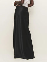 Premium Satin Black long Skirt - FREYJA GLOBAL - 
