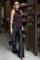 Premium Satin Black Pant - FREYJA GLOBAL - 