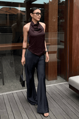Premium Satin Black Pant - FREYJA GLOBAL - 