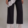 Premium Satin Black Pant with White Lace - FREYJA GLOBAL - 