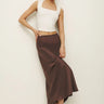 Premium Satin Brown long Skirt - FREYJA GLOBAL - 