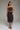 Premium Satin Brown Midi Skirt with Black Lace - FREYJA GLOBAL - 