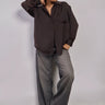 Premium Satin Brown Oversized Shirt - FREYJA GLOBAL - 