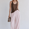 Premium Satin Brown Tank Top - FREYJA GLOBAL - 