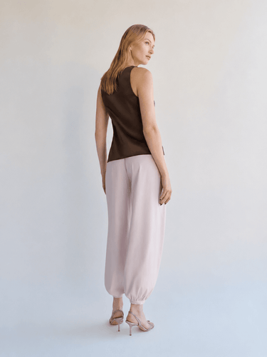 Premium Satin Brown Tank Top - FREYJA GLOBAL - 