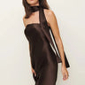 Premium Satin Brown Tube Dress - Midnight Royalty - FREYJA GLOBAL - 