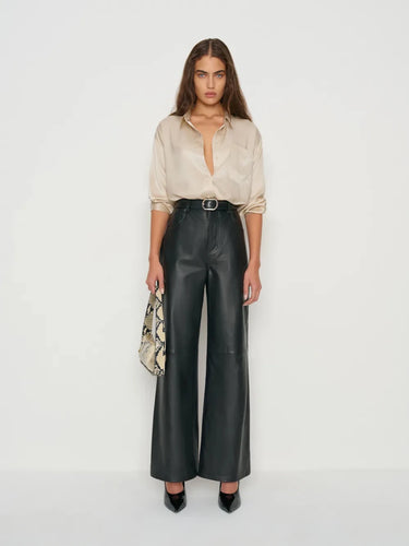 Premium Satin Champagne Oversized Shirt - FREYJA GLOBAL - 