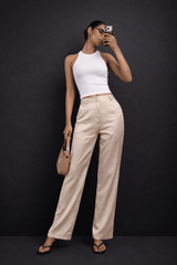 Premium Satin Champagne Pant - FREYJA GLOBAL - 