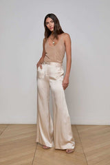 Premium Satin Champagne Pant - FREYJA GLOBAL - 