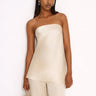 Premium Satin Champagne Tube Top - FREYJA GLOBAL - 