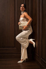Premium Satin Champagne Tube Top - FREYJA GLOBAL - 