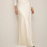 Premium Satin Latte long Skirt - FREYJA GLOBAL - 