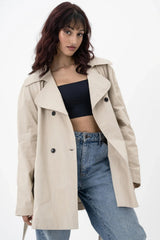 Premium Tan Oversized Trench Coat Jacket - FREYJA INDIA - 